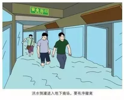 洪水倒灌進地下商場，要有序撤離